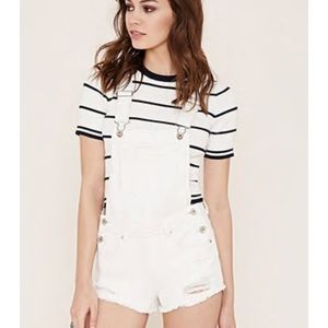 White Forever 21 overalls